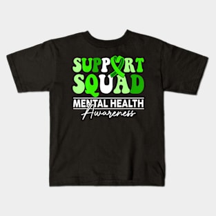 Support Squad  Hair Mental Health Awareness Kids T-Shirt